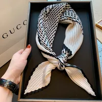 Women's Elegant Plaid Polka Dots Solid Color Satin Silk Scarf sku image 1