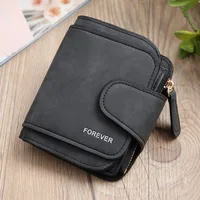Retro Leather Ladies Wallet Short Multi-card Coin Purse Buckle Wallet sku image 3