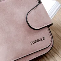 Retro Leather Ladies Wallet Short Multi-card Coin Purse Buckle Wallet main image 3