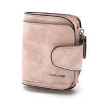 Retro Leather Ladies Wallet Short Multi-card Coin Purse Buckle Wallet main image 2