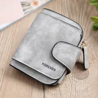 Retro Leather Ladies Wallet Short Multi-card Coin Purse Buckle Wallet sku image 4