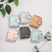 Retro Leather Ladies Wallet Short Multi-card Coin Purse Buckle Wallet main image 1