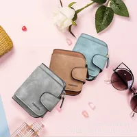 Retro Leather Ladies Wallet Short Multi-card Coin Purse Buckle Wallet main image 5