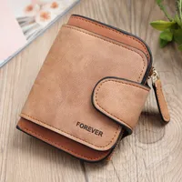 Retro Leather Ladies Wallet Short Multi-card Coin Purse Buckle Wallet sku image 5