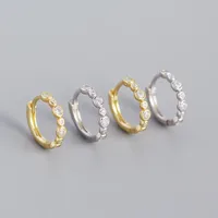 925 Sterling Silver Gem Geometric Earrings main image 4
