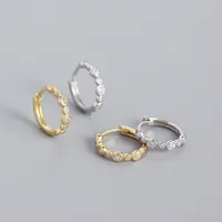 925 Sterling Silver Gem Geometric Earrings main image 5