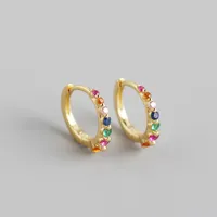 Yhe0250 New S925 Sterling Silver Minimalist Row Of Diamond Design Earrings sku image 3