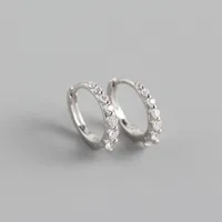 Yhe0250 New S925 Sterling Silver Minimalist Row Of Diamond Design Earrings sku image 1