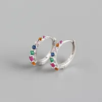 Yhe0250 New S925 Sterling Silver Minimalist Row Of Diamond Design Earrings sku image 4