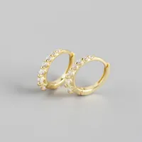 Yhe0250 New S925 Sterling Silver Minimalist Row Of Diamond Design Earrings sku image 2