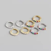Yhe0250 New S925 Sterling Silver Minimalist Row Of Diamond Design Earrings main image 5