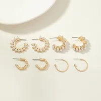 Fashion Geometric Alloy Plating Artificial Pearls Earrings main image 3