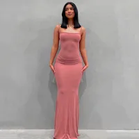 Foreign Trade Women's Wear  Kardashian Skims Solid Color Sexy Slim Fit Peach Hip Sling Summer Dress main image 4