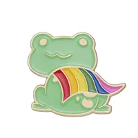 Cartoon Style Cute Animal Cartoon Frog Alloy Stamping Stoving Varnish Plating Unisex Cartoon Pinback Badge Brooches Collar Pin sku image 107