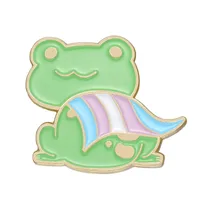 Cartoon Style Cute Animal Cartoon Frog Alloy Stamping Stoving Varnish Plating Unisex Cartoon Pinback Badge Brooches Collar Pin sku image 103