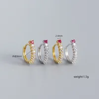 S925 Sterling Silver Row Diamond Ear Buckle Wholesale Nihaowholesale main image 2