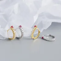 S925 Sterling Silver Row Diamond Ear Buckle Wholesale Nihaowholesale main image 3