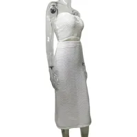Daily Beach Date Women's Sexy Geometric Solid Color Polyacrylonitrile Fiber Skirt Sets Skirt Sets main image 2