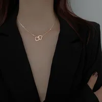 Wholesale Jewelry Simple Style Heart 304 Stainless Steel 18K Gold Plated Plating Necklace main image 4