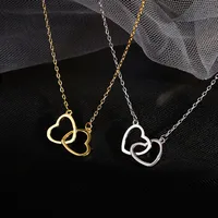 Wholesale Jewelry Simple Style Heart 304 Stainless Steel 18K Gold Plated Plating Necklace main image 3