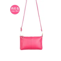 New Leather Ultra-thin Zipper Lychee Pattern European And American One-shoulder Messenger Bag Envelope Bag sku image 12