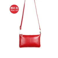 New Leather Ultra-thin Zipper Lychee Pattern European And American One-shoulder Messenger Bag Envelope Bag sku image 11