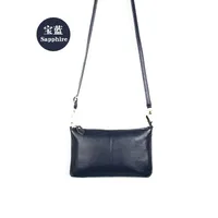 New Leather Ultra-thin Zipper Lychee Pattern European And American One-shoulder Messenger Bag Envelope Bag sku image 13