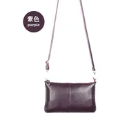 New Leather Ultra-thin Zipper Lychee Pattern European And American One-shoulder Messenger Bag Envelope Bag sku image 7
