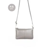 New Leather Ultra-thin Zipper Lychee Pattern European And American One-shoulder Messenger Bag Envelope Bag sku image 5