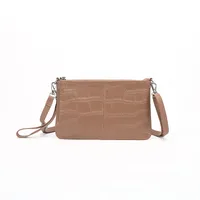 New Leather Ultra-thin Zipper Lychee Pattern European And American One-shoulder Messenger Bag Envelope Bag sku image 10