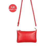 New Leather Ultra-thin Zipper Lychee Pattern European And American One-shoulder Messenger Bag Envelope Bag sku image 2