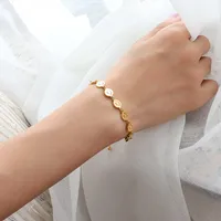 Geometric 304 Stainless Steel 18K Gold Plated No Inlaid Bracelets In Bulk main image 1