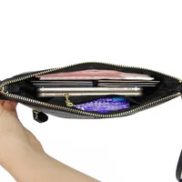 New Leather Ultra-thin Zipper Lychee Pattern European And American One-shoulder Messenger Bag Envelope Bag main image 5