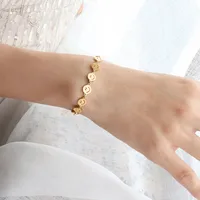 Geometric 304 Stainless Steel 18K Gold Plated No Inlaid Bracelets In Bulk main image 4