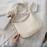 Women's All Seasons Pu Leather Solid Color Elegant Classic Style Square Zipper Shoulder Bag Underarm Bag sku image 1