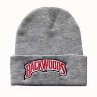 New Autumn And Winter Men's And Women's Warm Wool Hat BACKWOODS Letter Embroidery Men's And Women's Knitted Hat Pullover Hat sku image 4