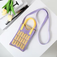 Women's Small Cotton Geometric Cute Square Open Square Bag sku image 8