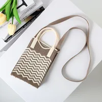 Women's Small Cotton Geometric Cute Square Open Square Bag sku image 12
