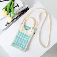 Women's Small Cotton Geometric Cute Square Open Square Bag sku image 6