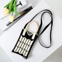 Women's Small Cotton Geometric Cute Square Open Square Bag sku image 7