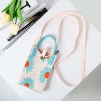 Women's Small Cotton Geometric Cute Square Open Square Bag sku image 25