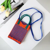 Women's Small Cotton Geometric Cute Square Open Square Bag sku image 15
