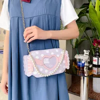Women's Small Pu Leather Heart Shape Classic Style Square Zipper Crossbody Bag main image 4