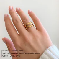 Simple Style Solid Color Titanium Steel Plating 18K Gold Plated Women's Rings main image 2