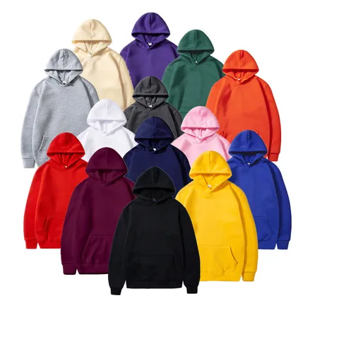 Unisex Hoodies Long Sleeve Pocket Simple Style Solid Color