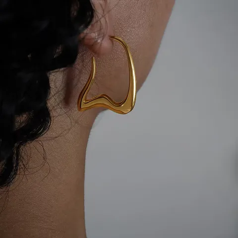 1 Pair Simple Style Classic Style Solid Color 304 Stainless Steel 18K Gold Plated Earrings