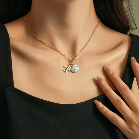 Vintage Style Classic Style Earth Travel 304 Stainless Steel Copper 18K Gold Plated Women's Pendant Necklace