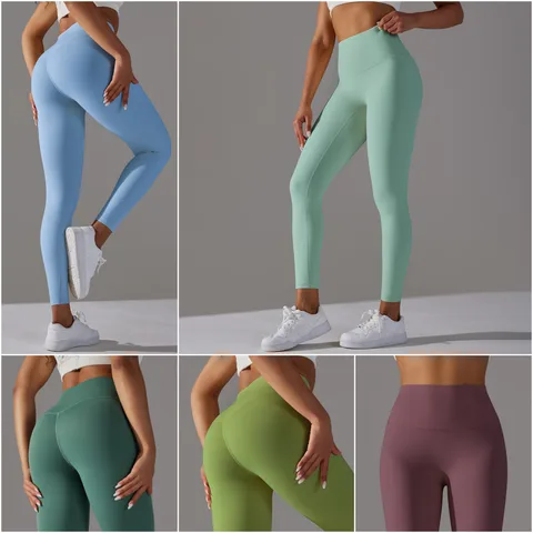 sports solid color nylon cotton blend active bottoms leggings