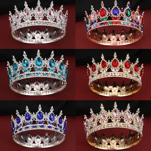 Women's Lady Queen Crown Alloy Rhinestone Plating Crown