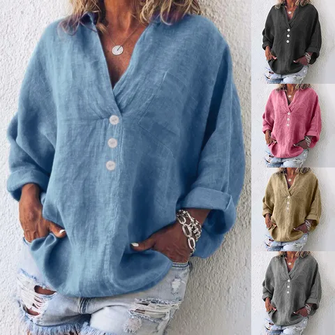 Women's Blouse Long Sleeve Blouses Vintage Style Simple Style Solid Color